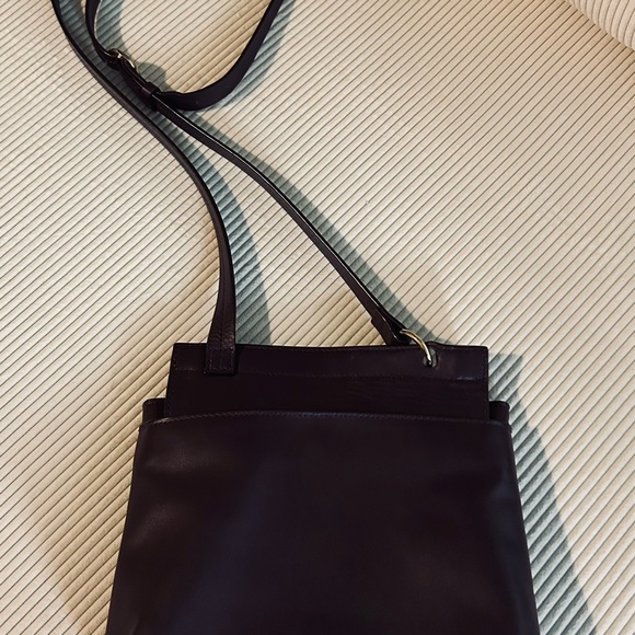 Halston Heritage Crossbody/shoulder bag. Leather & Suade, wine color - Picture 12 of 13